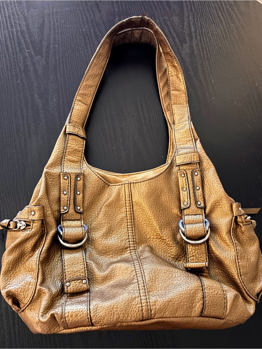 St John’s Bay Women’s Bronze Shoulder Bag - Classic Everyday Purse